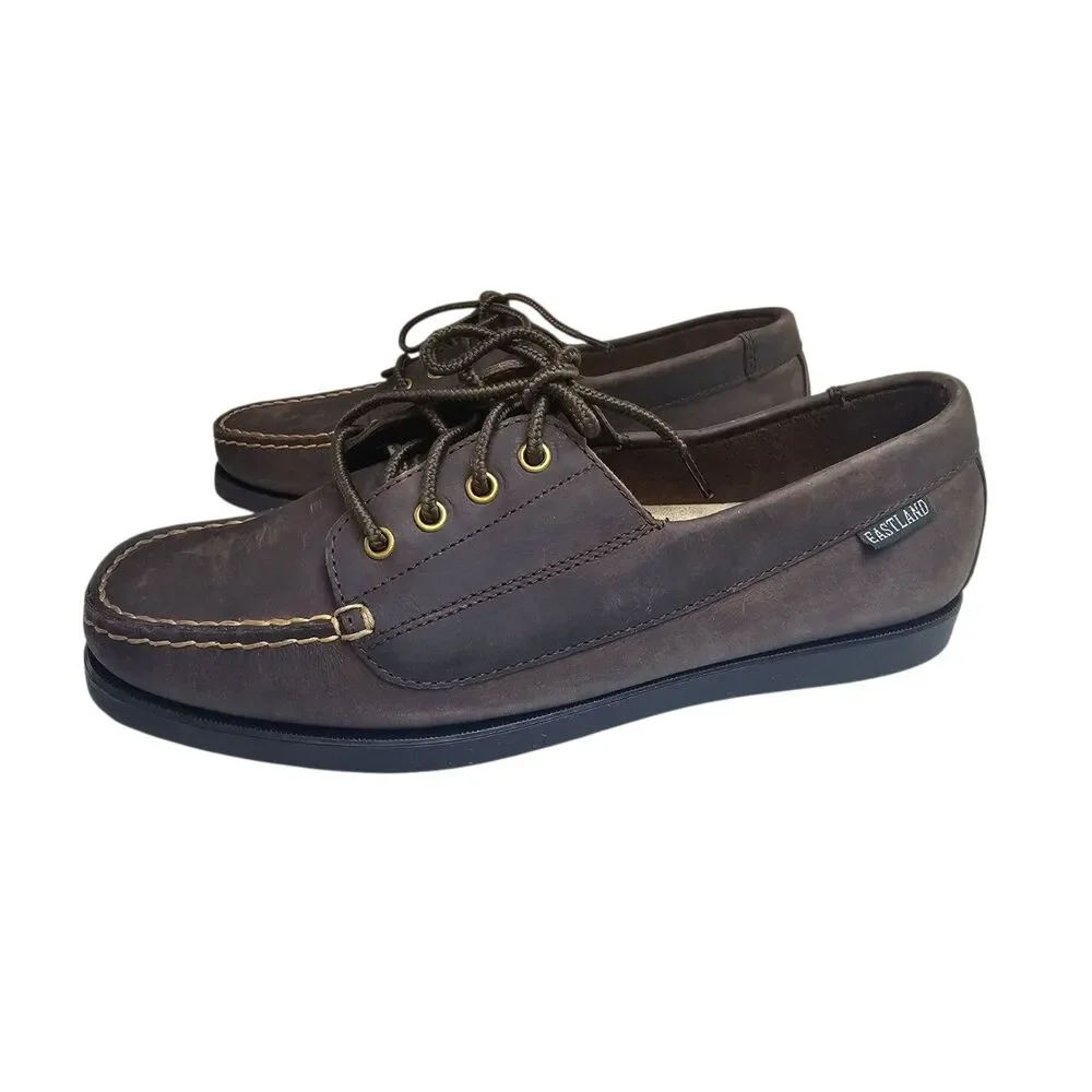 New Eastland Falmouth Womens Moc Closed Toe Oxford Shoes Bomber Brown 10